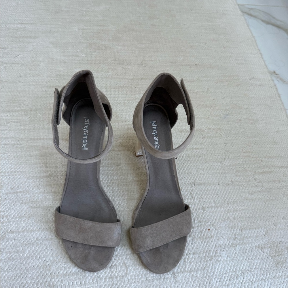 Jeffrey Campbell tan suede heels sz 10 - Picture 3 of 7